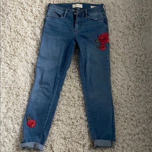 Pacsun Ankle Stretchy Floral Jeans